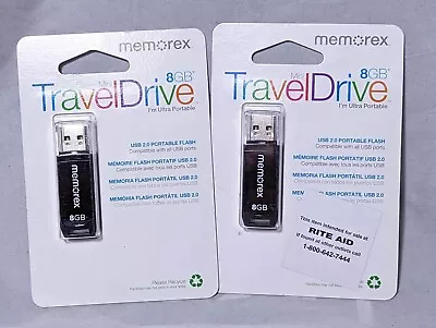 NEW - Memorex Travel Drive Mini 8GB 2.0 USB Ultra Portable Flash Drive X2 • $11.35