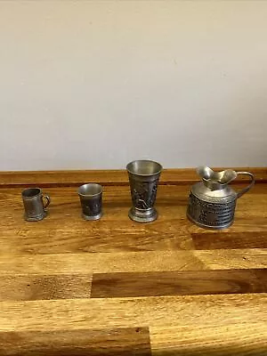 Vintage German Pewter Joblot SKS Zinn 95% Jug AF Grin Zinc Jug Frieling Zinn. • £15