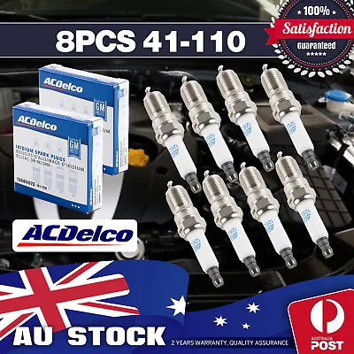 8PCS Genuine ACDelco 41-110 Iridium Spark Plugs 12621258 For Holden Commodore AU • $69.59