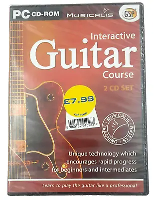 Interactive Guitar Course PC CD-ROM (x2) Rapid Learning NEW & SEALED All Ages • £6.50