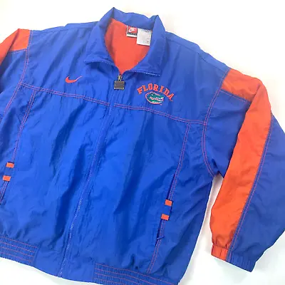 VTG 90s Y2K Florida Gators Nike Team Sports Full Zip Windbreaker Jacket Mens XL • $20.23