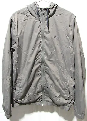 Volcom 600mm Gray Full-Zip Windbreaker Water Resistant Hooded Jacket Medium • $14.44