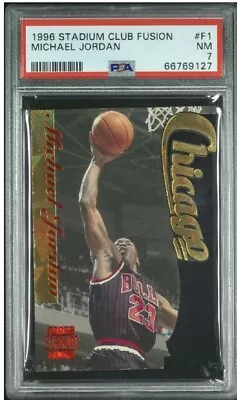 1996 STADIUM CLUB FUSION #F1 MICHAEL JORDAN PSA 7 Nm Near Mint Low Pop Die Cut • $849.99