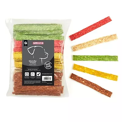 100 X Rawhide Healthy Dog Chews Treats Snack Sticks Munchy Flat - 165mm • £8.92