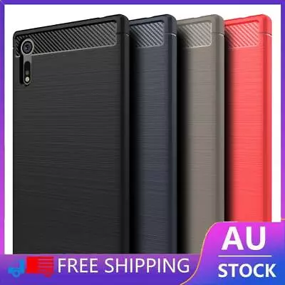 For Sony XZ2 Premium Case Shell Soft TPU Carbon Fiber Phone Back Cover Protector • $7.79