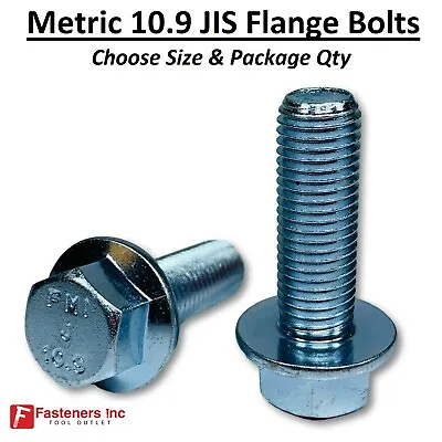 (All Sizes & Qty's) Grade 10.9 Metric JIS Flange Bolts Zinc Hardened Small Head • $35.98