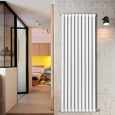 Luxury White Vertical Upright Oval Column Designer Radiator Rad 1600x590mm • £118.99