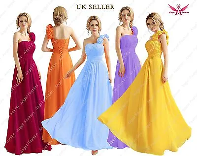 One Shoulder Chiffon Evening Bridesmaid Dress Purple UK Size 8 - 20 • £39.99