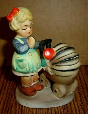 Vintage  Girl With Baby Doll Buggy Ceramic “Good Night” • $12.99