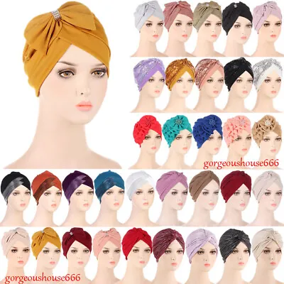 Muslim Women Turban Cancer Hat Chemo Hijab Hair Loss Head Scarf Cap Wrap Beanies • $4.04