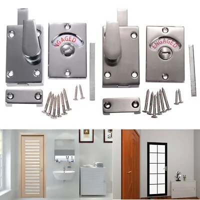 Bathroom Toilet Door Turn Bolt Lock WC Privacy Safe Catch Latch Vacant / Engaged • $19.11