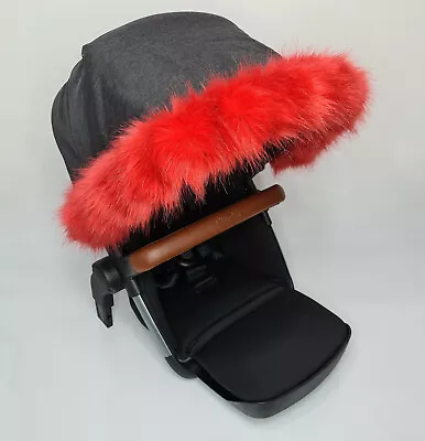 Luxury FAUX FUR Pram Hood Trim Fits Silver Cross Icandy Bugaboo Egg Prams • £24.99