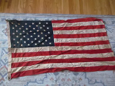 50 STAR AMERICAN FLAG 34  X 56  EMBROIDERED STARS • $6.92