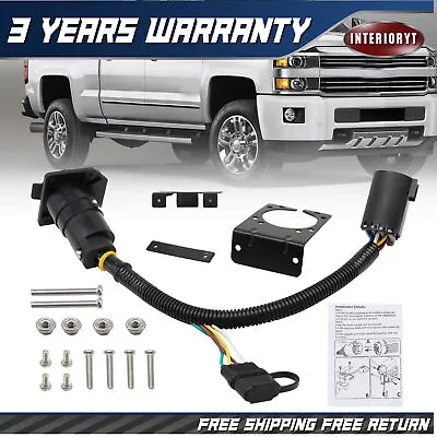 For Chevy Silverado 1500 2500 7 Way And 4 Way Flat Trailer Wire Harness Plug Kit • $25.68