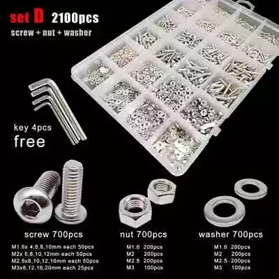 M2 M3 M4 M5 Nuts Bolts & Washers Set Classic Car Restoration A2 Stainless Steel  • £10.99