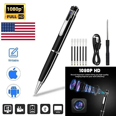 2023 Mini Hidden Camera Pen HD 1080P Video Recorder Clip Body Portable Nanny Cam • $24.99