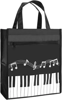 Piano Keys Music Waterproof Oxford Cloth Handbag Tote Shopping Book Bag Gift For • $14.99