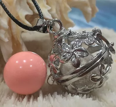 Angel Caller Harmony Chime Ball & Aromatherapy Diffuser Necklace Lava  Pink  • $10.95