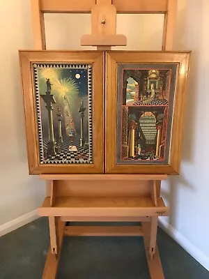 Two Mason Lodge Tracing Board Prints By Bro.Harris Framed. • $151.59