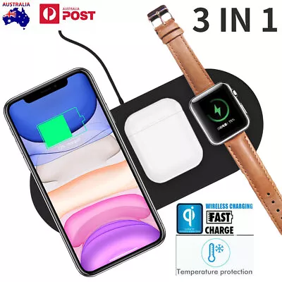 $18.99 • Buy 3 In 1 Qi Wireless Charger Charging Station Dock For Apple Watch IPhone 13 12 11