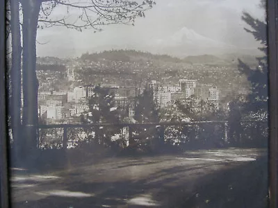 1910s PORTLAND DOWNTOWN VIEW W MOUNT HOOD Old Oregon Photograph BENJAMIN GIFFORD • $65