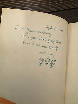 MAX & MORITZ BOOK 1932 SIGNED BY ILLUSTRATOR W/ Sketch Jeanette Warmuth  JAY  • $75