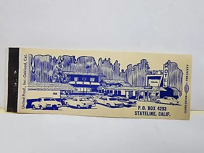 Vintage Matchbook Cover - ANDY'S DELUXE MOTEL - Stateline CA Full Length Book • $12.99