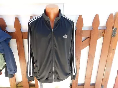 Adidas Mens BLACK Athletic Jacket Size XL Warm Up Work Out FREE SHIPPING • $9.99