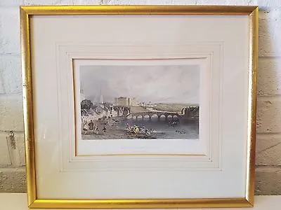 Antique T. Allom R. Sands Inverness From The West Engraving Framed Print • $85