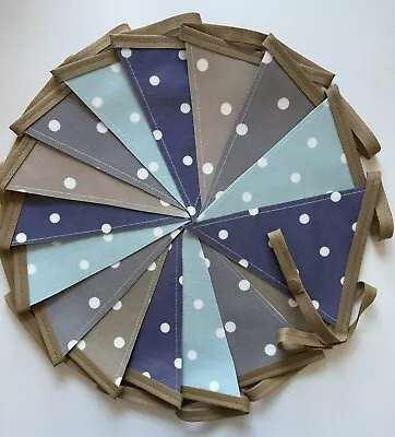 Handmade Oilcloth Bunting Home/Garden Dotty Garden - 4 Meters Double Sided • £32.50