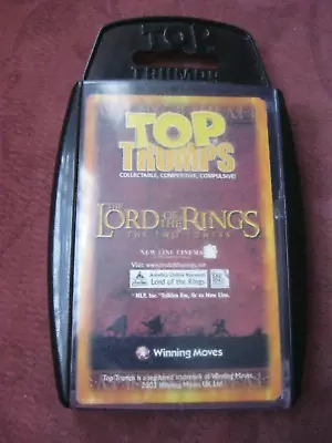 Winning Moves Top Trumps Game Lotr The Lord Of The Rings The Two Towers • £3.99