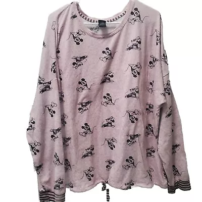 Disney Mickey & Minnie Light Pink Sweatshirt Lightweight Soft Sweater Shirt XXL • $18