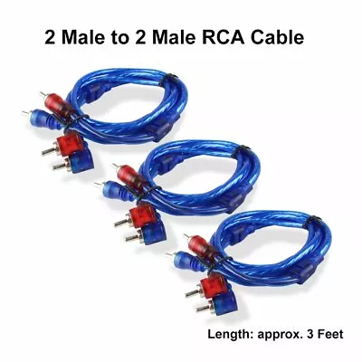 3pcs 2 RCA To 2 RCA Interconnect Cable Audio Patch HiFi Male Connector Wire 3FT • $14.24