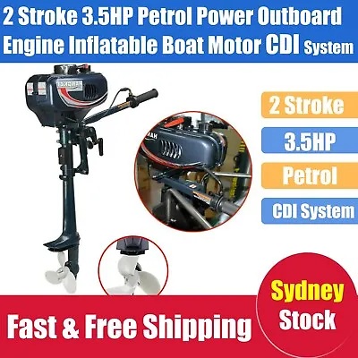 $488 • Buy 2 Stroke 3.5HP Outboard Engine Petrol Power Inflatable Boat Motor CDI System
