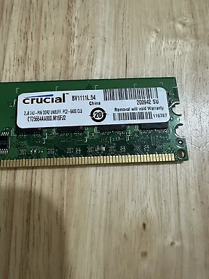 £5 • Buy Crucial CT25664AA800 (2 GB, PC2-6400 (DDR2-800), DDR2 RAM, 800 MHz, DIMM...