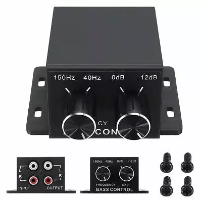 Car Subwoofer Amplifier Bass RCA Level Volume Equalizer Crossover Controller • £9.59