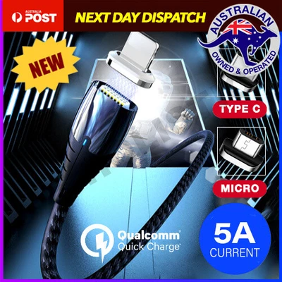 $4.95 • Buy Zinc Alloy 5A Magnetic USB C /Micro USB Cable Charger Fast Charging For IPhone