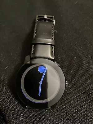 Movado Men's Bold Black Quartz Watch XLNT Condition !! Serviced To Insure Cond. • $140