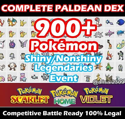 Pokemon Home Gen 9 Paldea Dex Scarlet Violet Living Pokedex 6IV Shiny Non-Shiny • $5.99