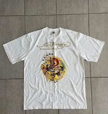 Ed Hardy By Christian Audigier Vintage T Shirt Y2K Top 2000’s Double Sided White • $90