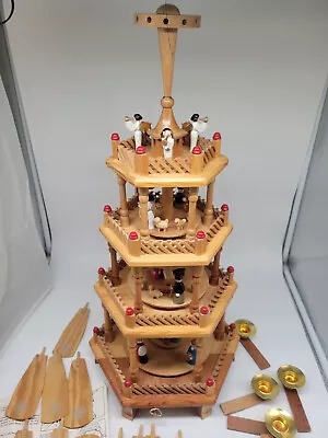 $420 • Buy Vintage Spiegel Christmas Nativity Carousel Windmill Pyramid 4Tier Complete