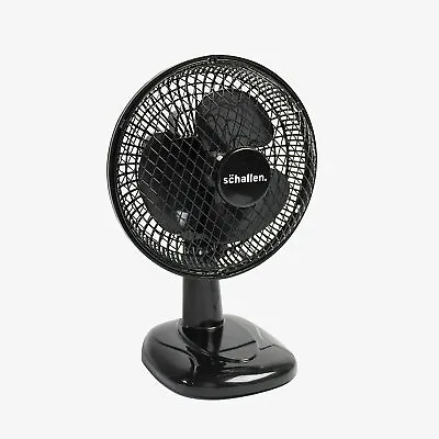 £14.99 • Buy Shallen 6  Desk Top Fan Black Oscillating 2 Speed Cooling Air Home Office