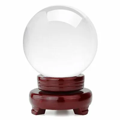 100mm K9 Crystal Glass Ball Magic Photographic Sphere Healing Lensball Stand Box • $28.19