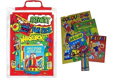 Red Activity Fun Pack Bag ~ Puzzles Magic Painting Word Search Colouring Book • £3.99