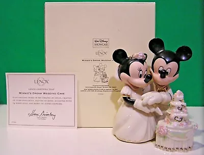LENOX Disney MICKEY MINNIE'S DREAM WEDDING CAKE Topper -- -- NEW In BOX With COA • $99.95