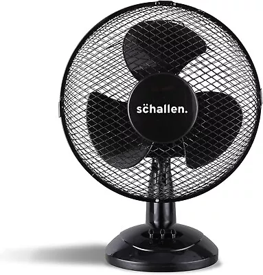 9  NEW 9 Inch Oscillating Desk Fan 2 Speed With Adjustable Tilt Angle Black • £16.99