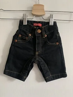 Oh Baby London Black Denim Jeans Zip Fly Poppers 0-3 Months BNWOT • £8