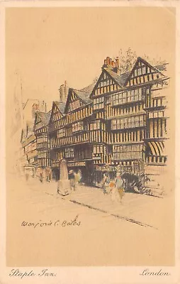 Staples Inn London Artist Signed Marjorie Bates Postcard • £4.95