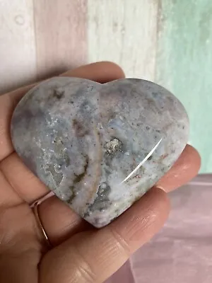 Ocean Jasper Heart Carving Crystal  63.5Mm Wide 95G • £9