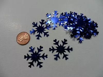 Vintage Royal Blue Metallic Snowflake Sequins - 15 Pcs. • $2.99